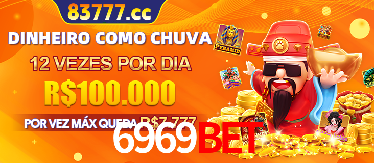 Banner do programa de recompensas Recomende para amigos do 6969BET, detalhando os bônus por convidar amigos, com prêmios que chegam a R$288.888.